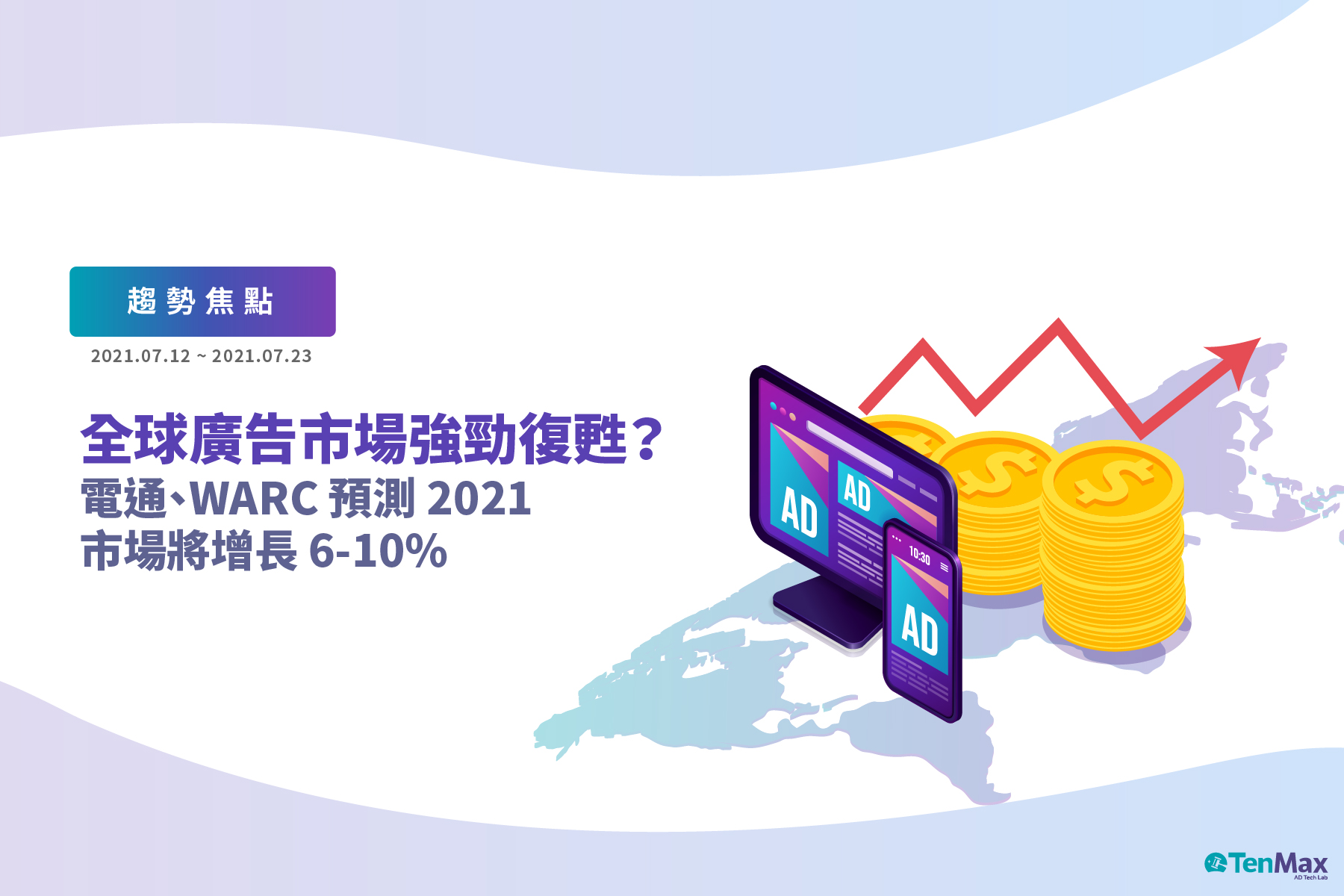 TenMax 趨勢焦點｜全球廣告市場成長近一成、TikTok 下載量破30 億、YouTube Shorts 全面開放使用- TenMax ad  Tech Lab