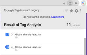在 Tag Assistant Legacy 看網站上有埋設的 Google 代碼